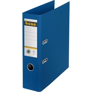 Bene, Bene No.1 Power Ordner A4 80 mm Blau Pappkarton Hochformat Kohlenstoffneutral, Recyclingkarton 100%, Bene No.1 Power Ordner A4 80 mm Blau 2 Ringe 301400 Pappkarton Hochformat