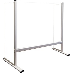 Franken, Spuckschutz Franken, Stärke 3 mm, Seitenteile, Fußprofile & Quertraverse, Aluminium & Acrylgas klar, B 1029 x T 420 x H 927 mm, Franken Tresen- und Schreibtisch Schutzscheibe Freistehend mit Seitenwand Aluminiumsäule 1000 X 650 mm Gehärtetes Glas Silber Eloxiert