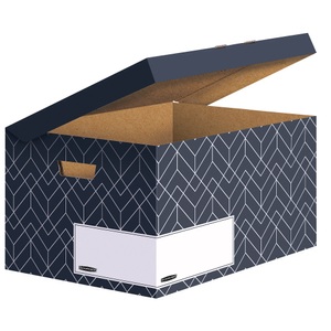 Bankers Box, Bankers Box Archivbox Flip Top Urban Midnight Blau 5 Stück, Klappdeckelbox Maxi BANKERS BOX® Décor, FSC®-zertifizierter Karton, L 570 x B 367 x H 291 mm, für DIN A4 Formate, mitternachtsblau, 5 Stück