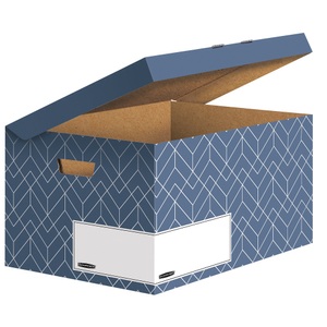 undefined, Klappdeckelbox Maxi BANKERS BOX® Décor, FSC®-zertifizierter Karton, L 570 x B 367 x H 291 mm, für DIN A4 Formate, schieferblau, 5 Stück, Klappdeckelbox Maxi BANKERS BOX® Décor, FSC®-zertifizierter Karton, L 570 x B 367 x H 291 mm, für DIN A4 Formate, schieferblau, 5 Stück