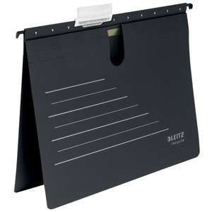 Leitz, LEITZ Hängehefter Recycle A4 1920-00-95 schwarz, Karton, Leitz ALPHA Recycle Hängehefter 1920 A4 CO2 Neutral Kaufmännische Heftung V-Base 15 mm 275 g/m² Schwarz 100% Recycelter Karton 10 Stück