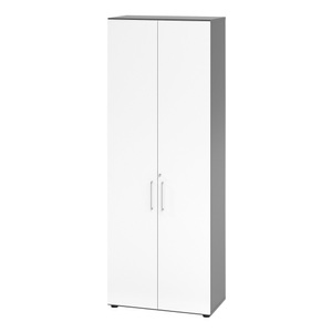Hammerbacher, Hammerbacher Schrank V968T6/G/W/BS Grau 80 x 42 x 215,4 cm, Schränke Breno, 6 OH, abschliessbar, 28 kg je Boden, B 800 x T 420 x H 2156 mm, graphit/weiss
