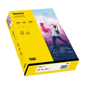 tecno, Tecno Intense Gelb A4 160 gsm Papier 250 Stück, tecno DIN A4 Papier Intensiv Gelb 160 g/m² 250 Blatt