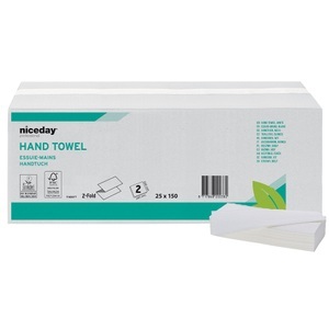 Niceday Professional, Niceday Professional Falthandtücher Recycelt 2-lagig Z-falz Weiß 3750 Stück, Niceday Professional Falthandtücher Z-falz Weiss 2-lagig 1165077 25 Stück à 150 Blatt
