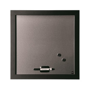 Bi-silque, Magnettafel Bi-silque Black Shadow and Memo Board, Wandmontage, rechteckig, MDF Rahmen, magnetische Oberfläche, B 450 x H 450 mm, grau, Bi-Office Whiteboard Magnetisch Silber Oberfläche MDF 450 x 450 mm