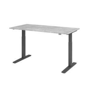 Hammerbacher, Hammerbacher Sitz-Stehschreibtisch Elect 1600 mm x 800 mm Beton VXMKA16/M/G, Hammerbacher Sitz-Stehschreibtisch VXMKA16/M/G Grau 1.600 x 800 x 1.200 mm