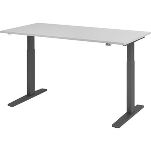 Hammerbacher, Hammerbacher Sitz-Stehschreibtisch Elect 1600 mm x 800 mm Grau VXMKA16/5/G, Hammerbacher Sitz-Stehschreibtisch VXMKA16/5/G Graphit, Grau 1.600 x 800 x 1.200 mm