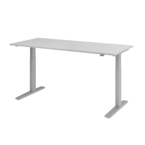 undefined, UPLINER-K - Schreibtisch, elektrisch höhenverstellbar 700 - 1200 mm, BxT 1800 x 800 mm Platte lichtgrau, Hammerbacher Sitz-Stehschreibtisch VXMKA19/5/S Grau 1800 x 800 mm