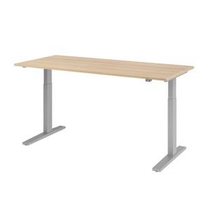 undefined, UPLINER-K - Schreibtisch, elektrisch höhenverstellbar 700 - 1200 mm, BxT 1800 x 800 mm Platte Eiche-Dekor, Hammerbacher Steh-Sitz-Schreibtisch VXMKA19/E/S Eiche 1800 mm x 800 mm