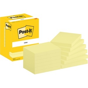 POST-IT, Post-it Sticky Haftnotizen 657-CY 76 x 102 mm 100 Blatt pro Block Gelb 12 Stück, Post-it Notizzettel 102 x 76 mm, Gelb, 12 Blöcke