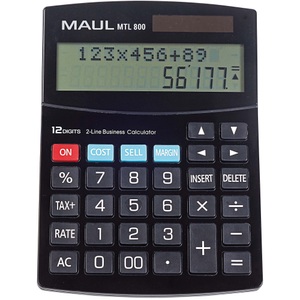 Maul, Maul MTL 800 Tischrechner Schwarz Display (Stellen): 12 batteriebetrieben, solarbetrieben, Maul Taschenrechner MTL800 Schwarz
