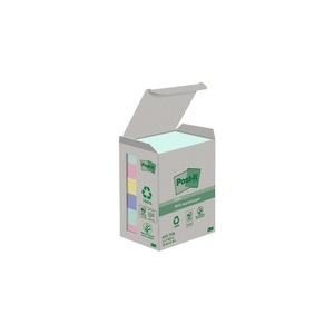 POST-IT, Post-it Haftnotizen Farbig Sortiert 38 x 51 mm 100 Blatt 6 Stück, Post-it Recycling Notes 653