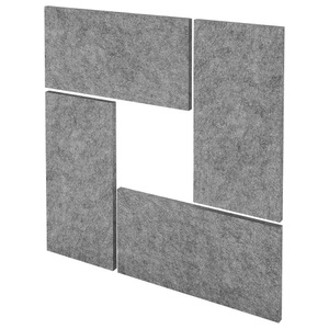 undefined, Akustik-Wandpaneelen-Set Wandstärke 25 mm, grau meliert, VE 4 Stk HxB 650 x 325 mm, Akustik-Wandelemente, 4 Stück, Schallabsorberklasse C, Befestigung mit Magnetstreifen, B 235 x H 650 mm, Vlies, grau-meliert