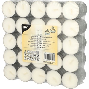 undefined, Papstar 13302 Wachskerze Rund Weiß 100 Stück(e), PAPSTAR Teelichter Weiß 100 Stück