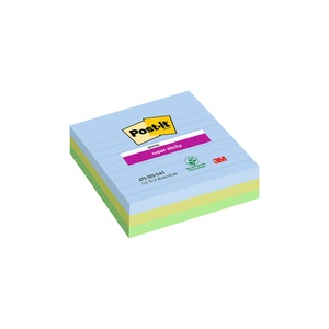 POST-IT, Post-it Haftnotizen Oasis 101 x 101 mm Sortiert 90 Blatt 3 Stück, POST-IT Super Sticky Oasis 101x101mm 675-3SS-OAS 3-farbig ass.,3x70Bl.,liniert