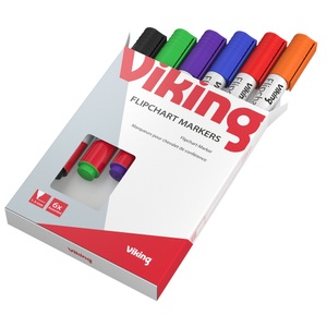 Niceday, Niceday Flipchart Marker Mittel Rundspitze Farbig sortiert 6 Stück, Niceday Flipchart Marker Mittel Rundspitze Farbig sortiert 6 Stück