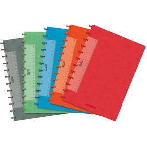 Adoc, ADOC Lin-Ex A4 Ringbuch mit sortiertem Kartoneinband Notizbuch liniert 72 Blatt, Adoc Lin-Ex Notizbuch DIN A4 Liniert Spiralbindung Pappe Farbig sortiert 144 Seiten