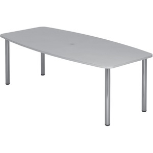 undefined, Konferenztisch Gestellvariante Rundrohrbeine, für 8 Personen lichtgrau, Hammerbacher Konferenztisch KT22C Grau, Silber 2.200 x 1.050 x 740 mm