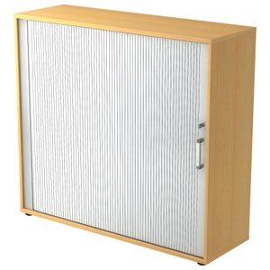 LIVIQUE, Aktenschrank Office, Hammerbacher Aktenschrank 3FH Buche Holz, Metall 1.200 x 400 x 1.100 mm