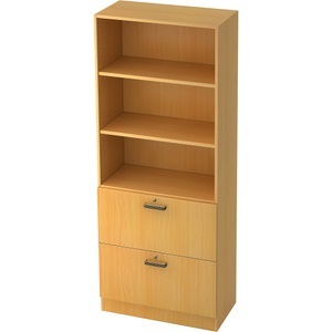 LIVIQUE, Regal Office, Hammerbacher Regalschrank 2 Fachböden Future Buche 800 x 420 x 2.004 mm