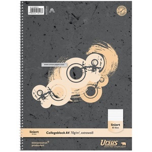 Ursus Style, Ursus-Stil A4 Drahtgebunden Dunkelgrau Papierumschlag Notizbuch mit 80 Blatt, Ursus Style Notizbuch DIN A4 Liniert Spiralbindung Papier Perforiert 160 Seiten