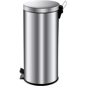 undefined, Tretabfallsammler mit Kunststoff-Inneneimer Volumen 30 l, HxØ 640 x 292 mm Edelstahl, Vepa Bins Metall Abfalleimer 33 x 66 cm Silber