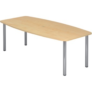 Hammerbacher, Hammerbacher Konferenztisch KT22C Ahorn 2.200 x 1.050 x 740 mm, Hammerbacher Konferenztisch Ahorn, Silber Chrom, Melaminharzbeschichtete Spanplatte KT22C 2.200 x 1.050 x 740 mm