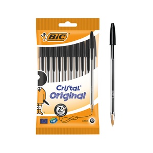 Bic, BIC Kugelschreiber Cristal® Original 0,4mm schwarz, 10er Set, BIC Kugelschreiber Cristal 830864 schwarz, 10 Stück