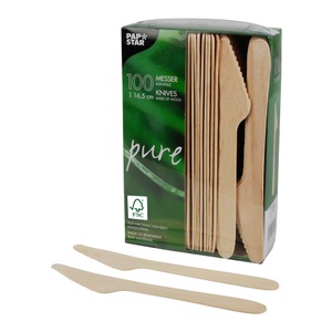 PAPSTAR, PAPSTAR Messer Pure Braun 100 Stück