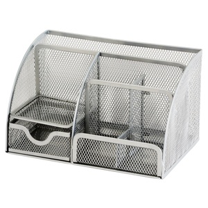 Office Depot, Office Depot Schreibtisch-Organizer Metallnetz Silber 22,2 x 14 x 12,8 cm