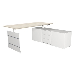 Kerkmann, Move 3 - Schreibtisch mit Sideboard - Steh-/Sitztisch 180x80x72-120cm mit sideboard 160x50x58cm Ahorn