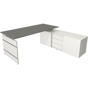 Kerkmann, Kerkmann Schreibtisch Form 4 L-Förmig Weiss 1950 x 1770 x 740 mm