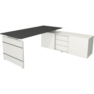 Kerkmann, Kerkmann Schreibtisch Form 4 L-Förmig Weiss 1950 x 1770 x 740 mm