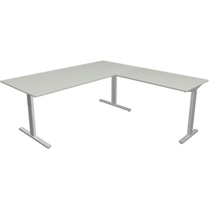 Kerkmann, Kerkmann Schreibtisch Form 2 L-Form Silber 1800 x 1800 x 820 mm