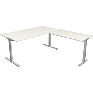 Kerkmann, Kerkmann Schreibtisch Form 2 L-Form Silber 1600 x 1800 x 820 mm