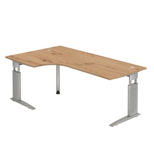 Hammerbacher Schreibtisch US82 200X120CM Eiche Silber