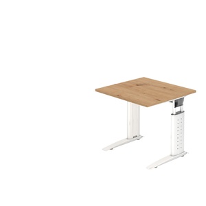 Hammerbacher Schreibtisch US08 80X80CM Eiche, Weiß