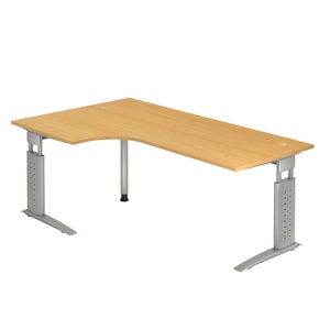 Hammerbacher Schreibtisch US82 200X120CM Buche Silber