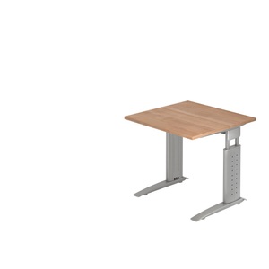 Hammerbacher Schreibtisch US08 80X80CM Nuss Silber