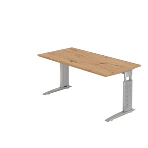 Hammerbacher Schreibtisch US16 160X160CM Eiche Silber