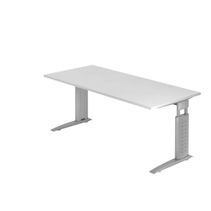 Hammerbacher Schreibtisch US19 180X180CM Weiß Silber