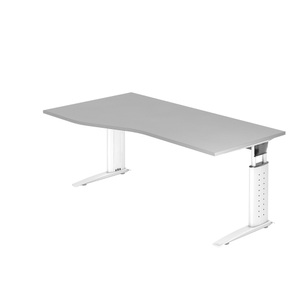 Hammerbacher Schreibtisch US18 Freiform Grau Weiß