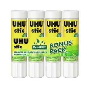 UHU, UHU Klebestift ReNATURE 21 g Transparent 48200 4 Stück