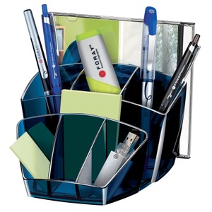 Office Depot, Office Depot Schreibtisch-Organizer Polystyrol Mitternachtsblau 15,8 x 14,3 x 9,3 cm