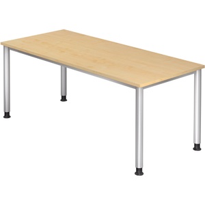 undefined, Schreibtisch Akzent, 4-Fuss Gestell, BxT 1.800 x 800 mm, Ahorn