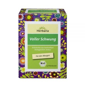 Herbaria, Voller Schwung Tee, Tee-Aufgussbeutel: Für den Morgen. Kräutertee, 