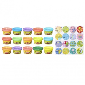 undefined, Play-Doh Party Bag, Play-Doh Knetmasse Partyknete mit Stickern 15 Dosen à 28 Gramm