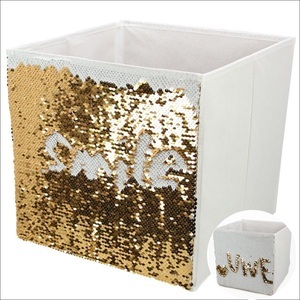 Schwäbische Albumfabrik, Aufbewahrungsbox mit Pailletten, Farbe weiß/weiß, 31 x 31 cm, 