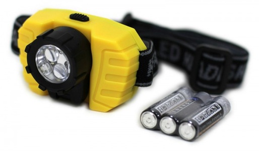 Edco, EDCO Stirnlampe mit 3 LED Leuchten, 