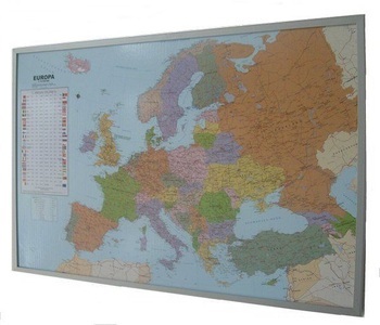undefined, Politische Europakarte auf Kork-Pinnwand, Politische Europakarte auf Kork-Pinnwand